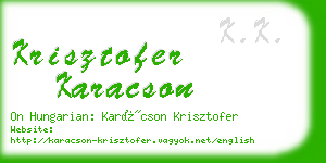 krisztofer karacson business card